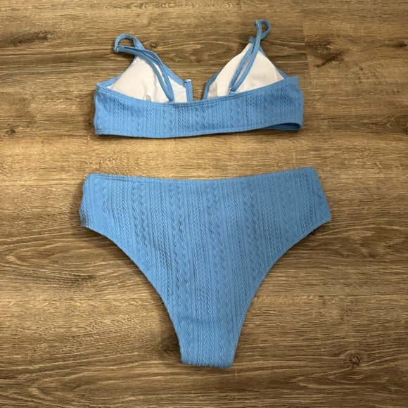 Women's Sky Blue V Cut Bikini Swimsuit - Picture 10 of 10